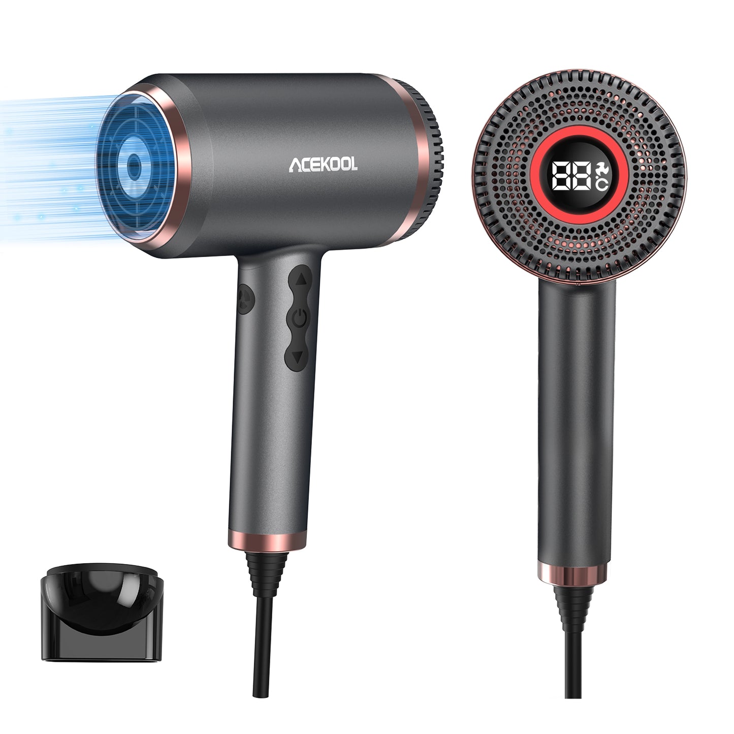 Acekool Ionic Hair Dryer HB1 - Blow Dryer with LED Display