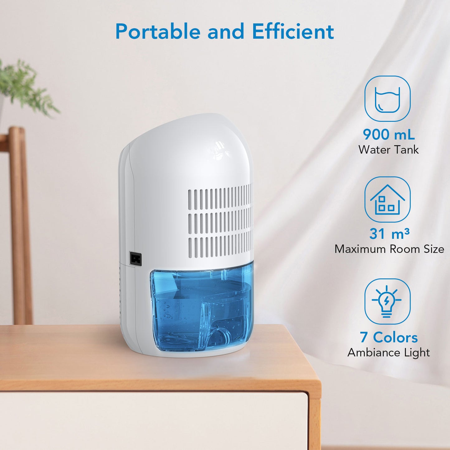 Acekool Dehumidifier DB1 - 900mL Portable Dehumidifier