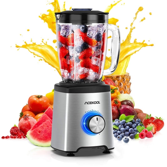 Acekool Blender BC1 - 5-Speed 1.75L Blender with Glass Jar