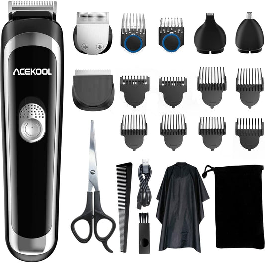 Acekool Hair Trimmer BT1 - 19-in-1 Cordless Grooming Kit